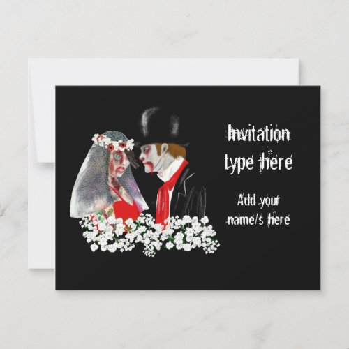 Customize Zombies wedding bride groom accessories Invitation