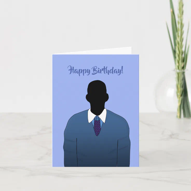 Customizeable African American Male Birthday Card 