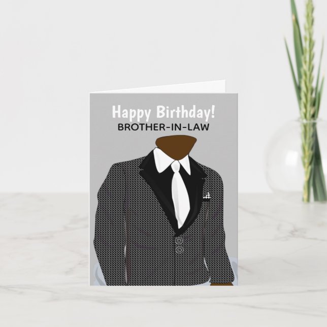 Customizeable Afro American Brother-in-law Suit  C Card (Front)