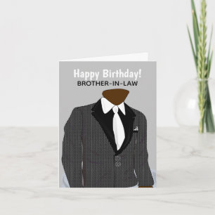 Customizeable Afro American Brother-in-law Suit  C Card
