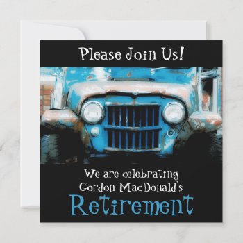 Customizeable Antique Car Retirement Party Invite by CountryCorner at Zazzle