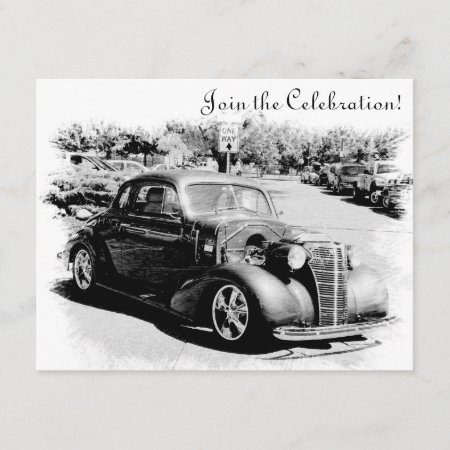 Customizeable Antique Car Retirement Party Invite