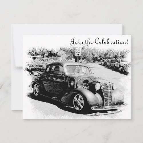 Customizeable Antique Car Retirement Party Invite