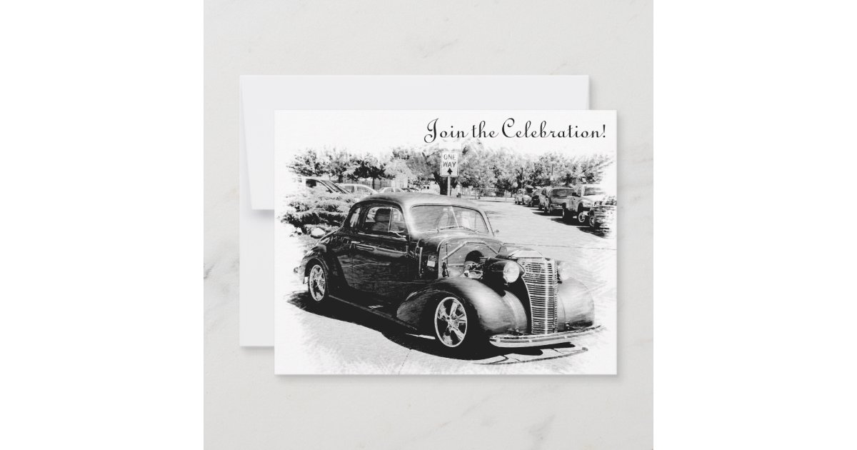 Customizeable Antique Car Retirement Party Invite | Zazzle