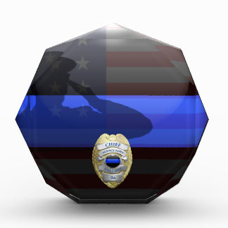 Customizeable Badge Thin Blue Line Acrylic Award