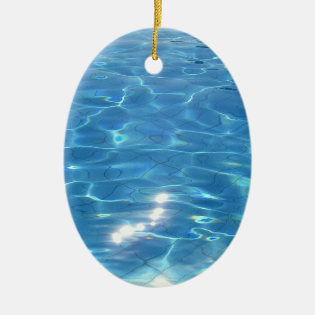 Customizeable Beach Scene Ceramic Ornament (Front)