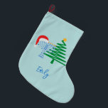 Customizeable Blue Chrismukkah Stocking<br><div class="desc">Customizable Chrismukkah Design</div>