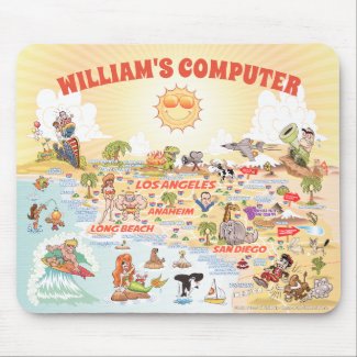 Customizeable California Cartoon Mouse Pad