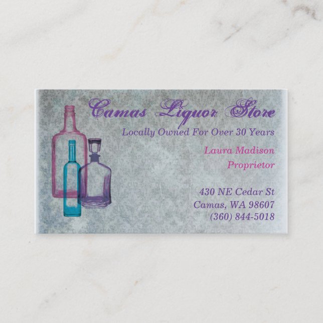 Customizeable Liquor Store Business Cards (Front)