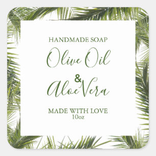 Customizeable Soap Label Floral Pattern Leaves