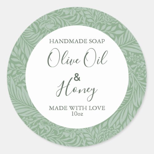 Customizeable Soap Label Floral Pattern Olive Oil