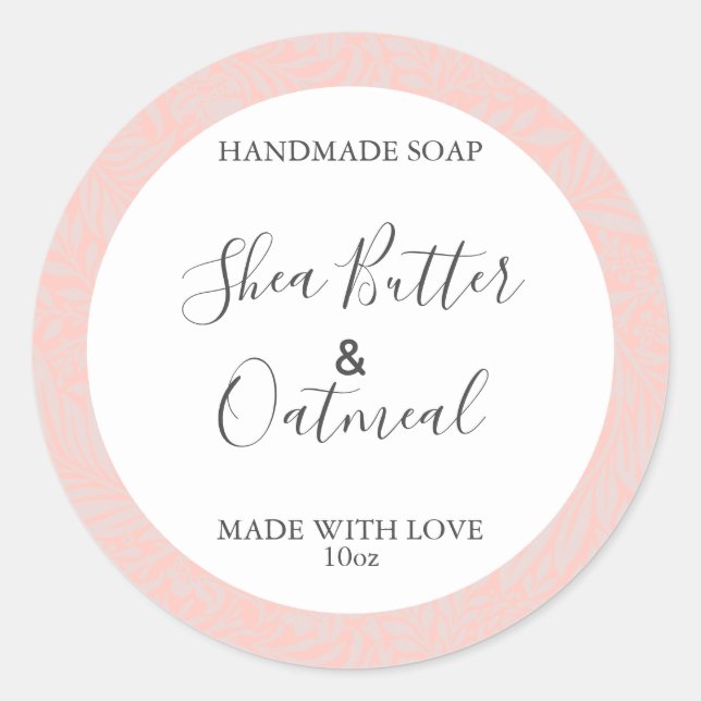 Customizeable Soap Label Floral Pattern Rose (Front)