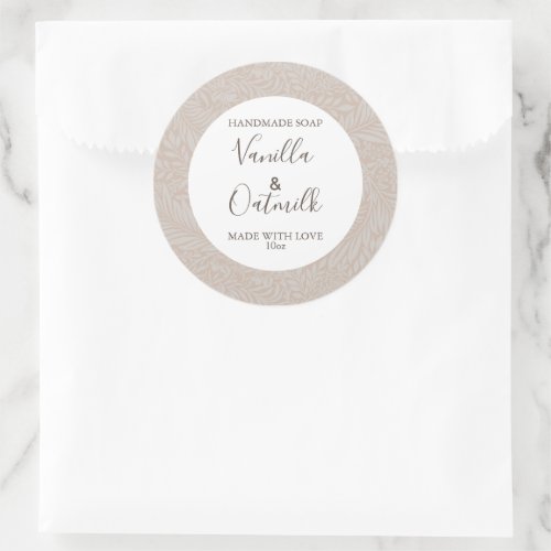 Customizeable Soap Label Floral Pattern Vanilla