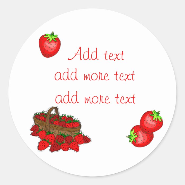 Customizeable Strawberry Canning Labels Round Stickers