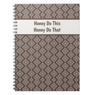 Customizeable Stylish Brown Geometric Pattern  Notebook