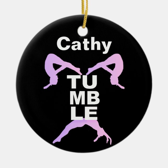 Customizeable Tumbling black ornament (Front)