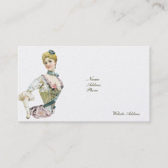 Customizeable Victorian Fashion Business Cards (Front)