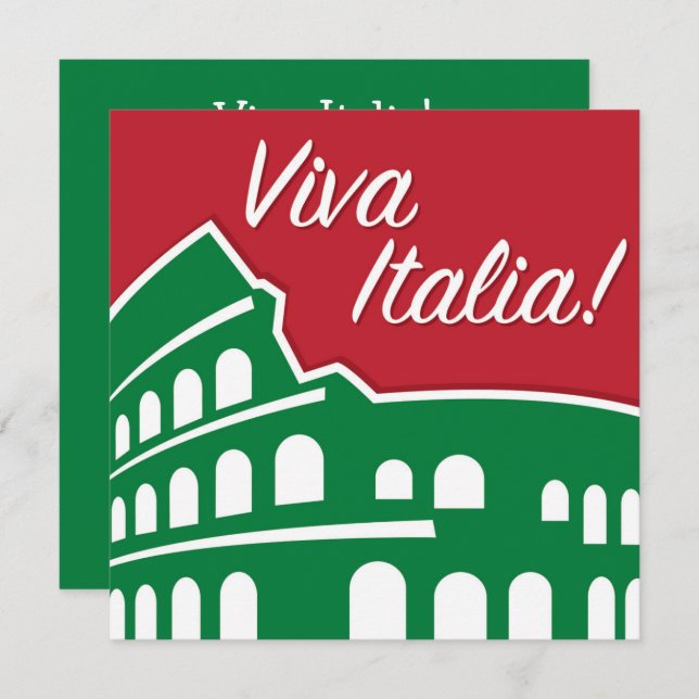 Customizeable Viva Italia Patriotic Italy Invitation (Front/Back)
