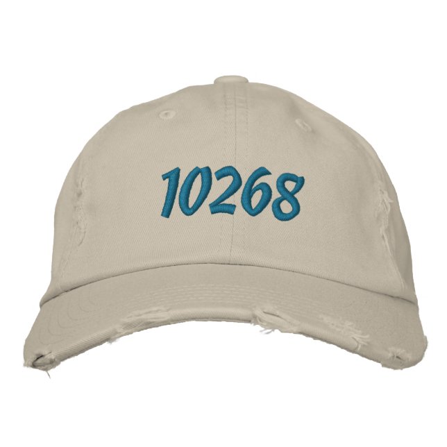 Customizeable Zip, Postal, Area Code Embroidered Baseball Hat (Front)