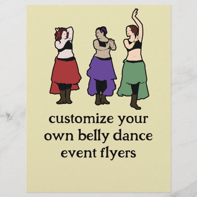 Customizeably belly dance event flyers (Front)