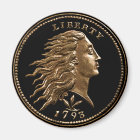 Customized 1793 Flowing Hair Penny Magnet