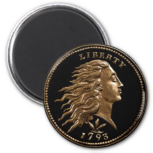 Customized 1793 Flowing Hair Penny Magnet