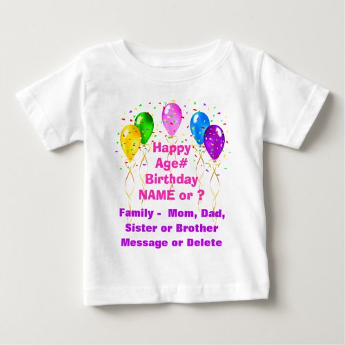 Customized 1st Birthday Shirts for Family Any AGE