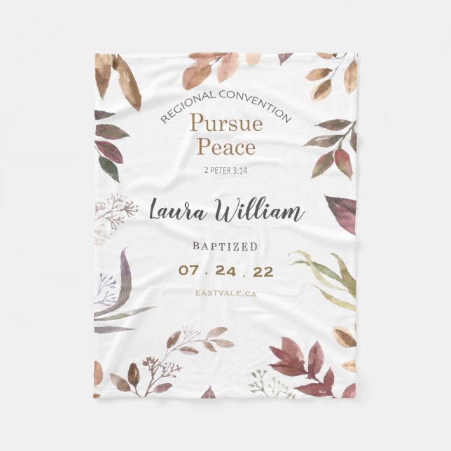 Customized 2022 JW Convention Baptism  Fleece Blan (Front)