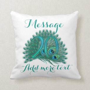 Customized 20th wedding anniversary text pillow