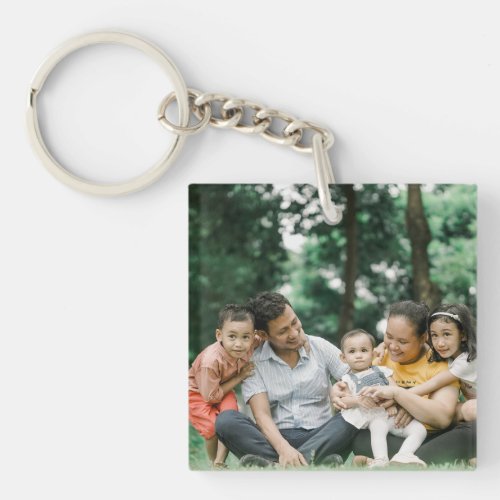 Customized 2 Family Photo Double Sided Template  Keychain