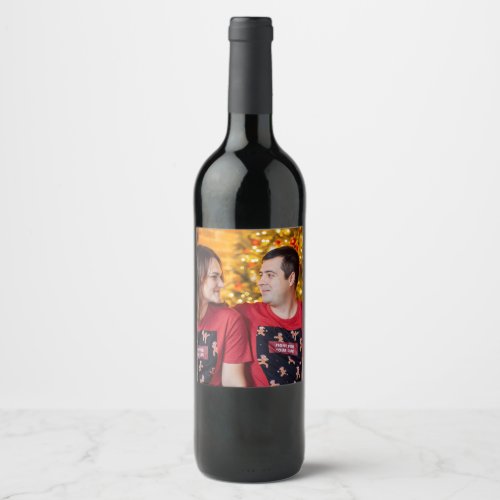 Customized 2 Photo Double Sided  Wine Label