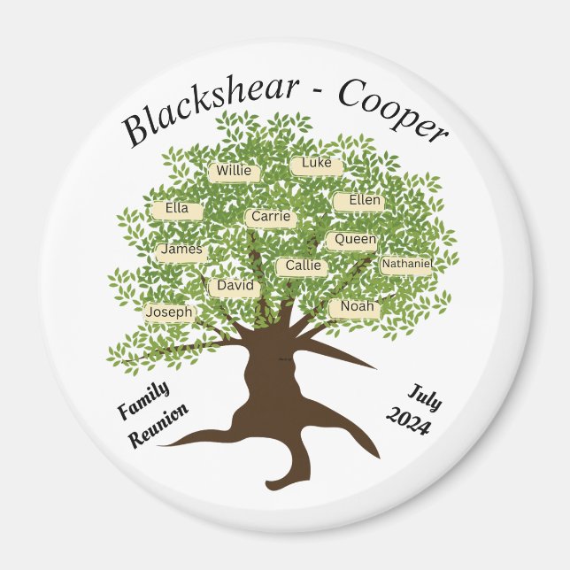 Customized 3 Inch Circle Family Reunion Magnet (Front)
