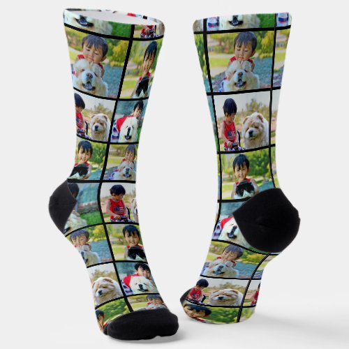 Customized 4 Photo Collage Socks
