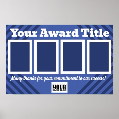 Customized 4_photo employee student award display poster