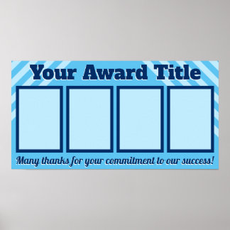 Customized 4-photo employee student award display poster