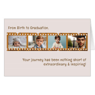 Customized 4-Photo Film Negative Graduation Pink Card
