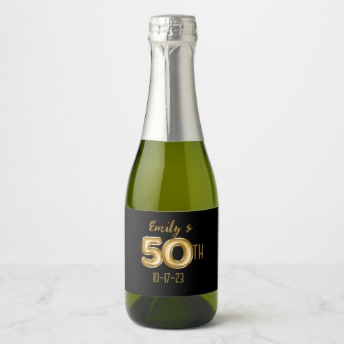 Customized 50th Birthday Mini Sparkling Wine Bottl Sparkling Wine Label