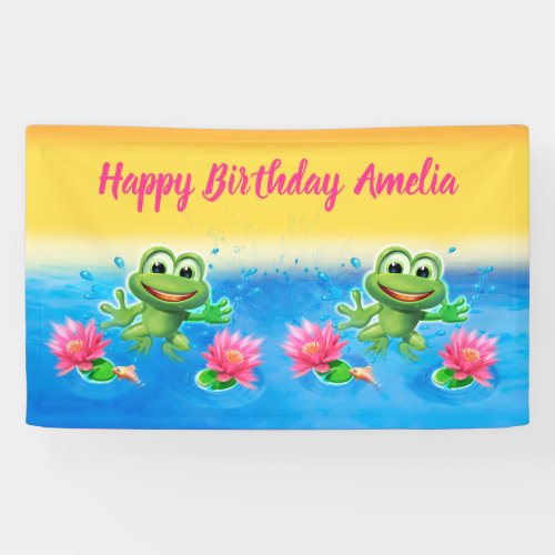 Customized 5 x 3 Leapfrog Birthday vinyl Banner