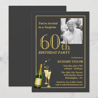 Customized 60th Birthday Party Invitations