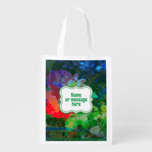 Customized Abstract Rose Garden Grocery Bag