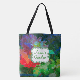 Customized Abstract Rose Garden Tote Bag