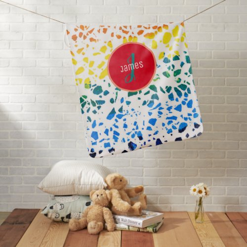 Customized Abstract Terrazzo Colorful Pattern Baby Blanket