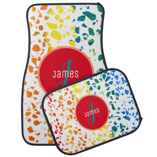 Customized Abstract Terrazzo Colorful Pattern Car Floor Mat