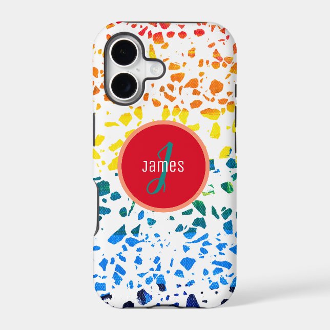Customized Abstract Terrazzo Colorful Pattern  Iphone Case (Back)