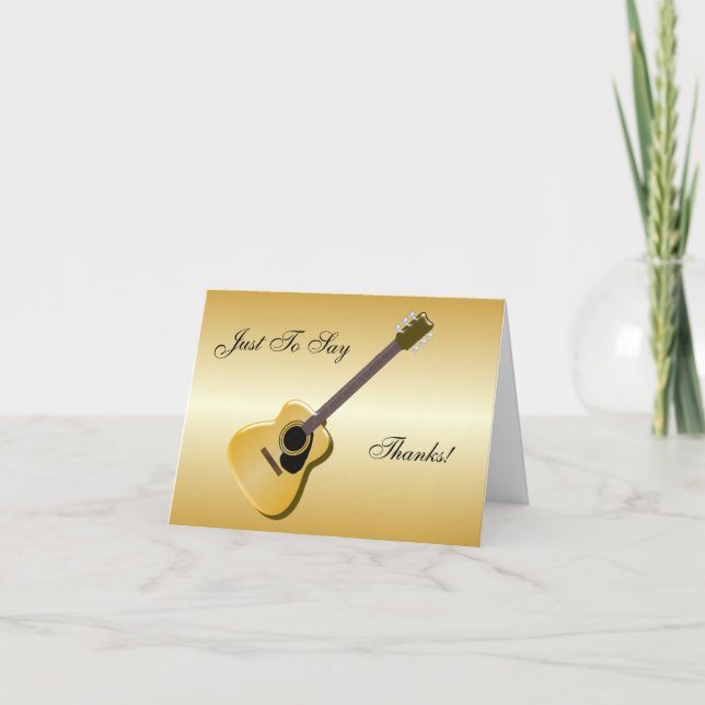 Customized Acoustic Guitar Thank You Card (Front)