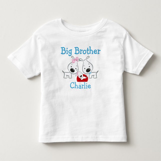 Customized Add a Name Dogs Big Brother Toddler T-shirt (Front)