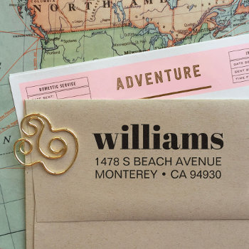 Customized Address Stamp With Bold Typography by splendidsummer at Zazzle
