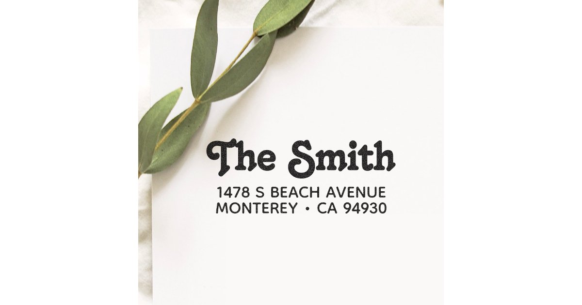 Customized Address Stamp With Bold Typography | Zazzle