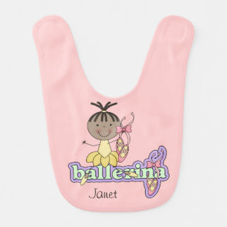 Customized African American Ballerina Bib