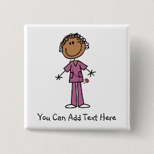 Customized African American Nurse Button